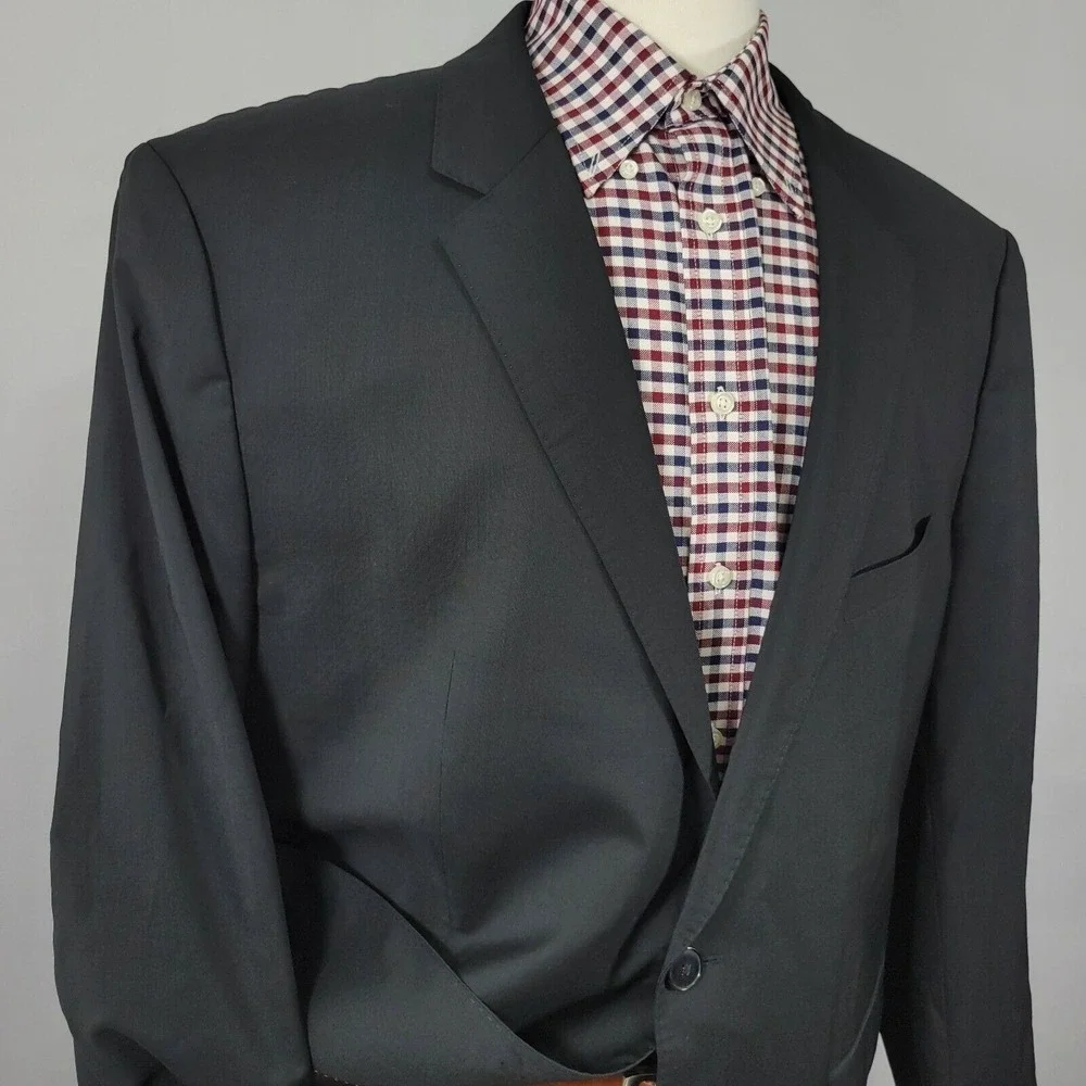 Hugo Boss Men's Sport Coat‎ Blazer Two Button Black Wool Size 50L